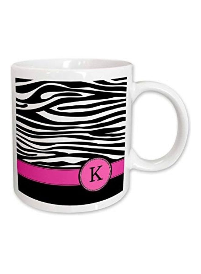3DROSE Letter K Printed Ceramic Mug Multicolour - Image 1