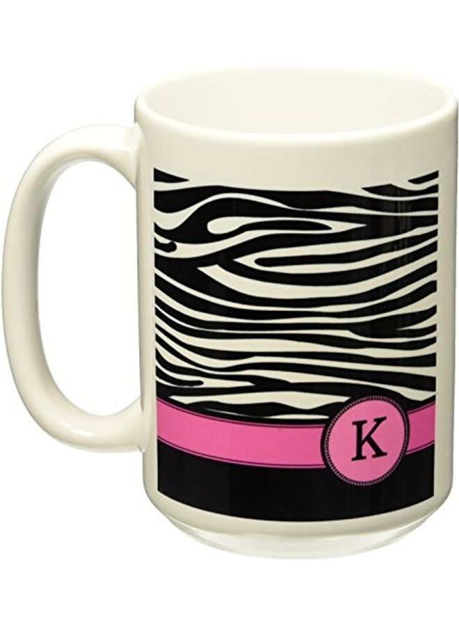 3DROSE Letter K Printed Ceramic Mug Multicolour - Image 2