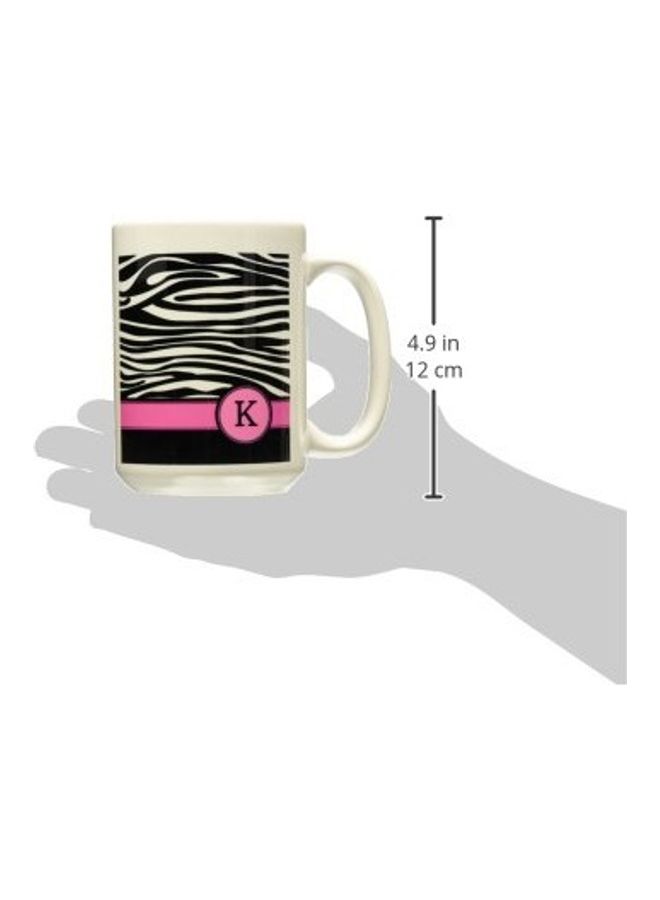 3DROSE Letter K Printed Ceramic Mug Multicolour - Image 3