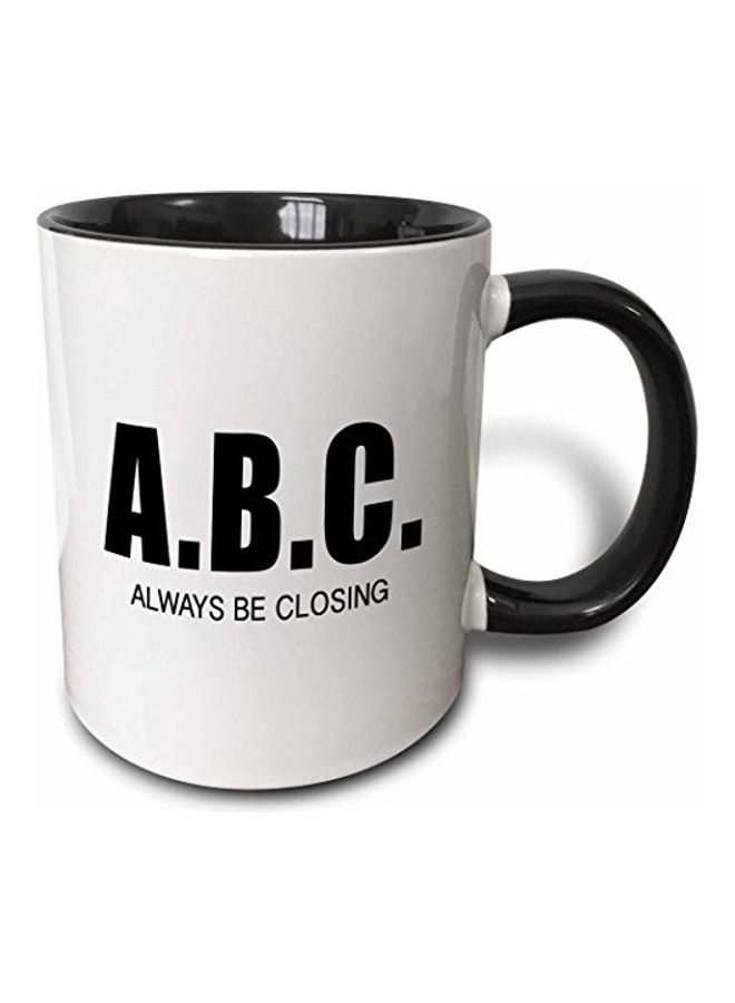 3Dروز مج مطبوع عليه عبارة "Always Be Closing" أسود/ أبيض 
