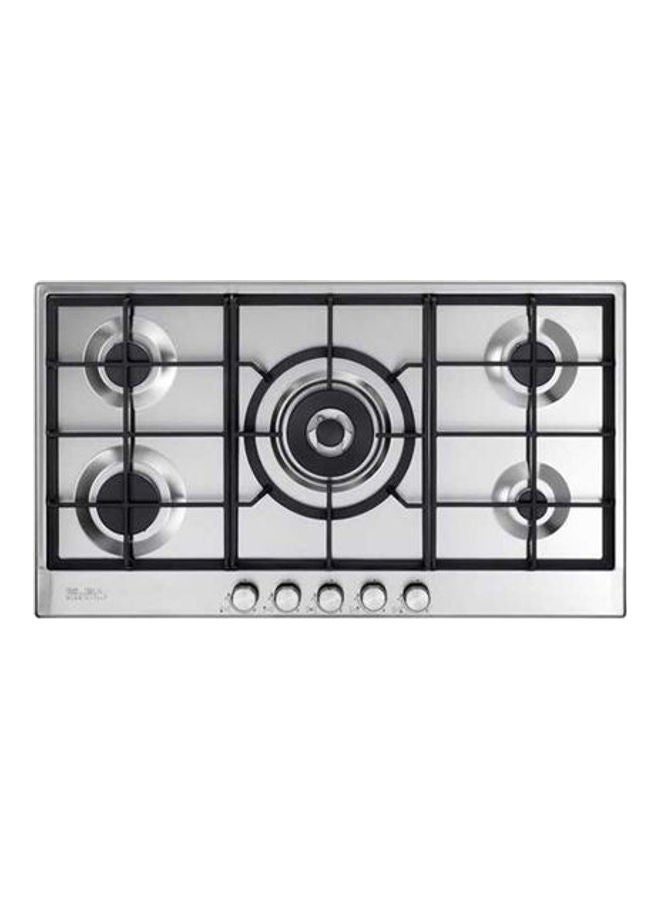 موقد غاز آمن من الستانلس ستيل مزود بعدد 5 شعلات مقاس 90 سم ELIO95-545 فضي