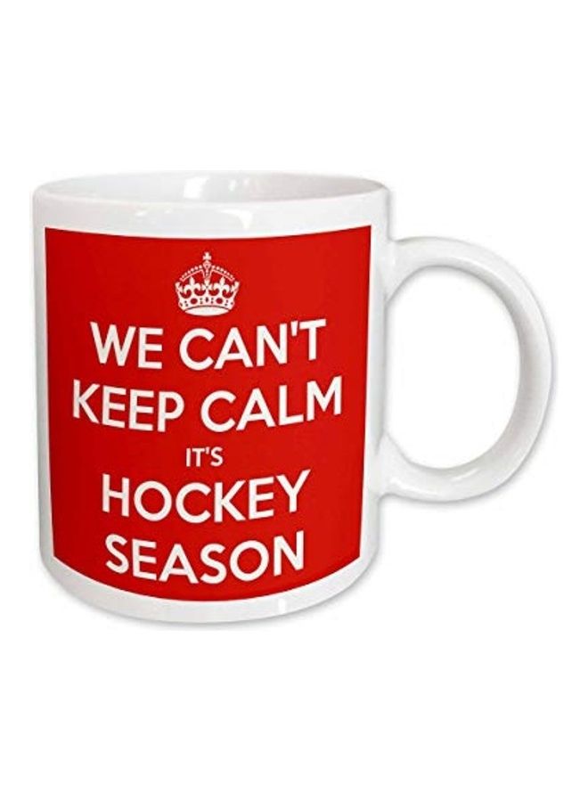 3Dروز مج قهوة بطبعة رسمة ثلاثية الأبعاد أحمر/أبيض - Image 1