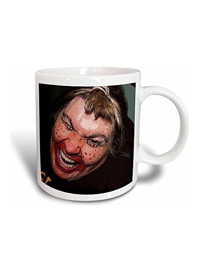 3DROSE Lady Dressed Up Like Clown Printed Mug Multicolour