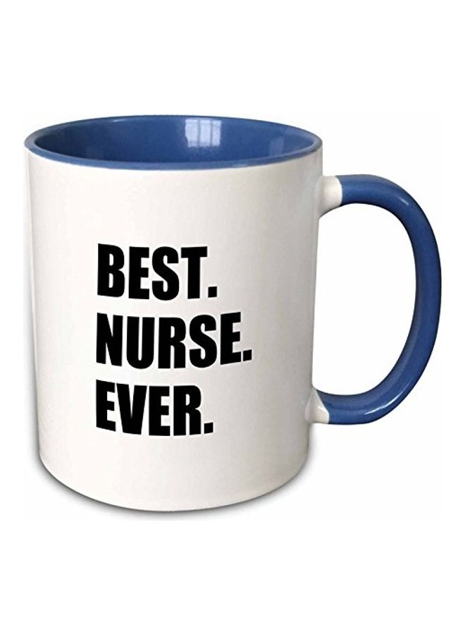 3DROSE Best Ever-Worlds Greatest Staff Worker Fun Nurses Day Two Tone Mug Blue