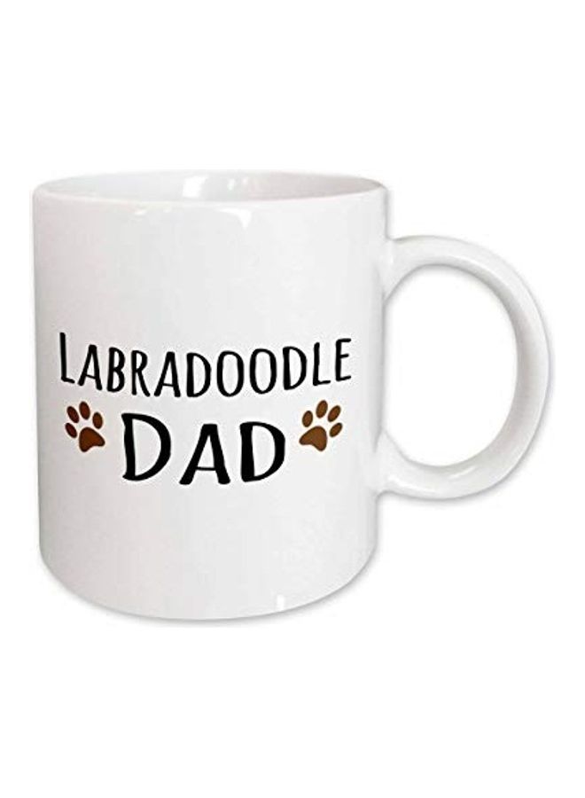 3DROSE Labradoodle Dad Printed Mug White/Black