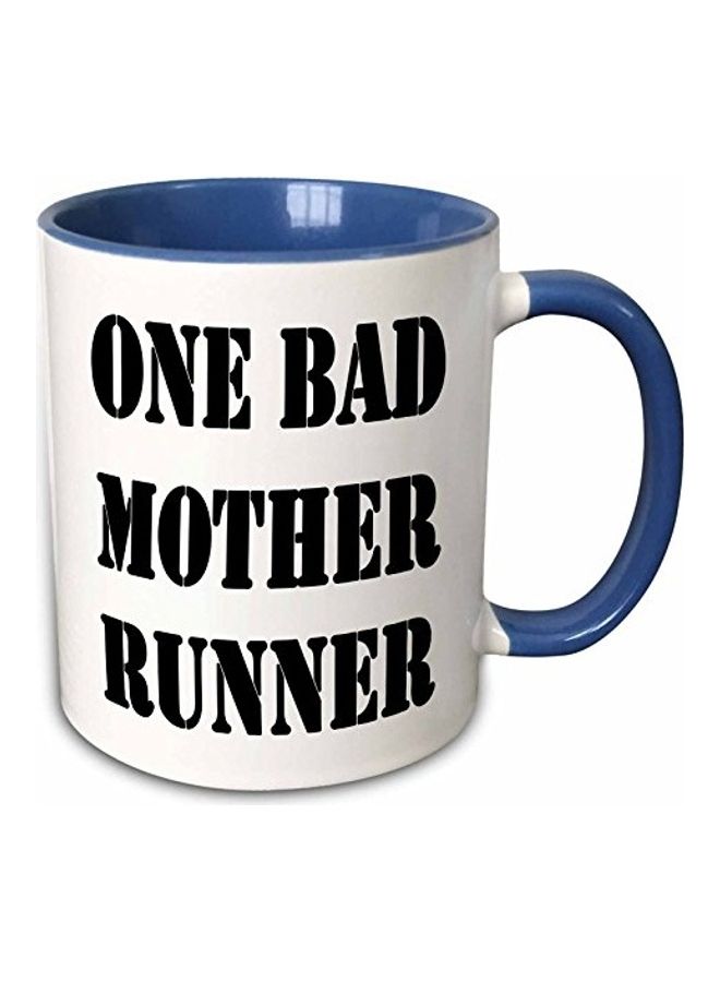 3Dروز مج بلونين مطبوع عليه عبارة "One Bad Mother Runner" متعدد الألوان