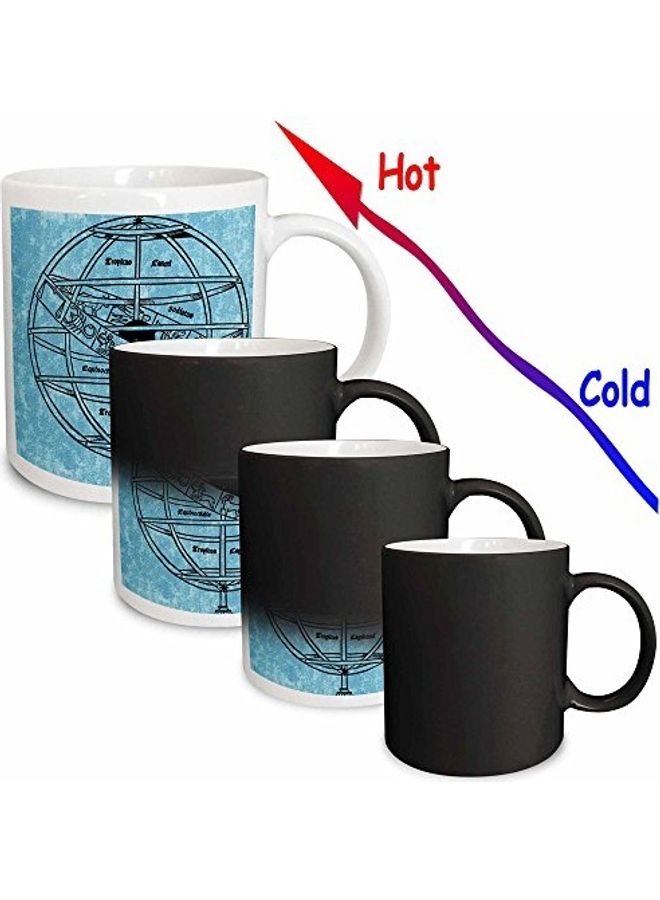 3Dروز "مج رائع مطبوع عليه عبارة "Astrology Globe Signs Of The Zodiac" أسود/ أبيض/ أزرق - Image 3