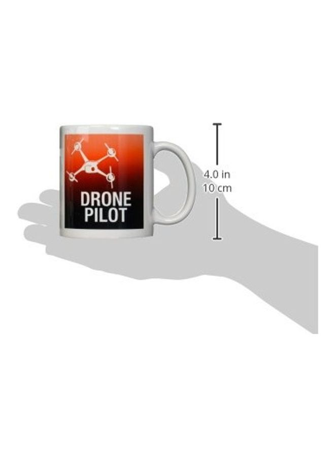 3Dروز مج من السيراميك مطبوع عليه عبارة "Red Drony With Uav Pilot" أحمر/أبيض - Image 2