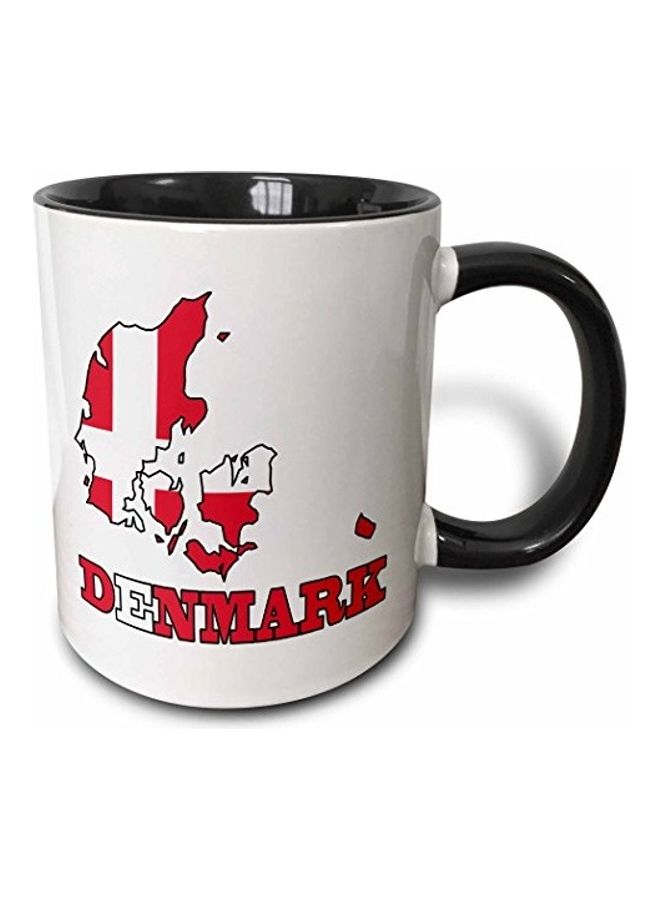 3DROSE - The Flag Of Denmark In The Outline Map Of The Country Mug Multicolour - Image 1