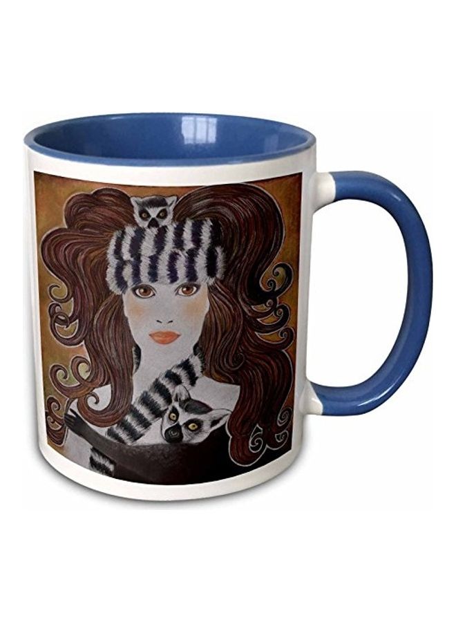 3Dروز مج قهوة بطبعة رسمة ثلاثية الأبعاد أحمر / أسود / أبيض