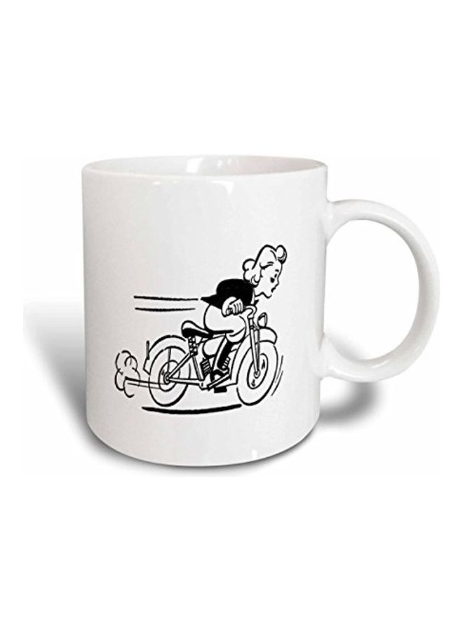 3Dروز مج من السيراميك بطبعة أبيض/ أسود