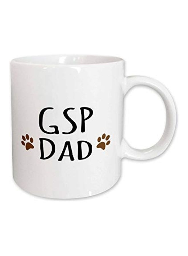 3Dروز مج من السيراميك بطبعة أبيض/ أسود