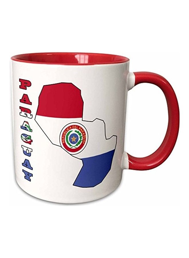 مج من السيراميك بطبعة خريطة باراغواي متعدد الألوان