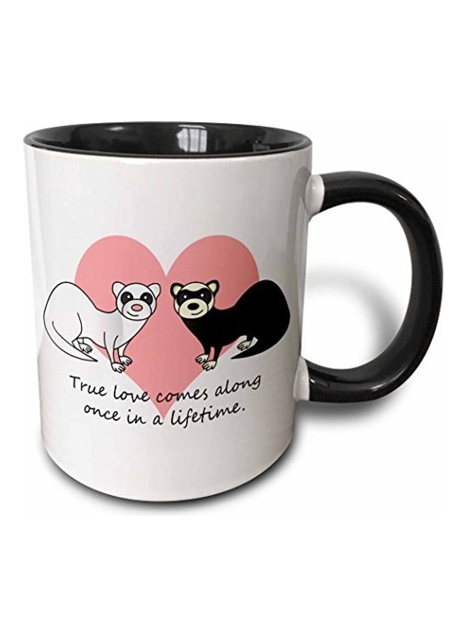 3DROSE True Love Comes Along Once In A Lifetime Printed Mug White/Black/Pink 