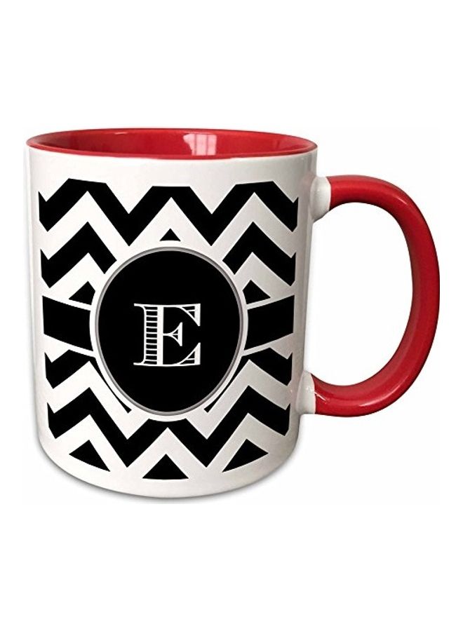 3DROSE Printed Ceramic Mug Black/White/Red