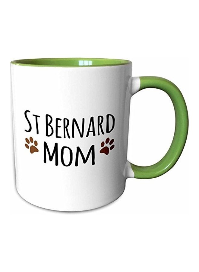 3Dروز مج قهوة بطبعة رسمة ثلاثية الأبعاد أخضر/أبيض/ بني