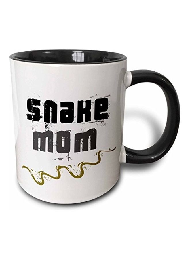 3Dروز مج بطبعة على شكل ثعبان أسود/ أبيض