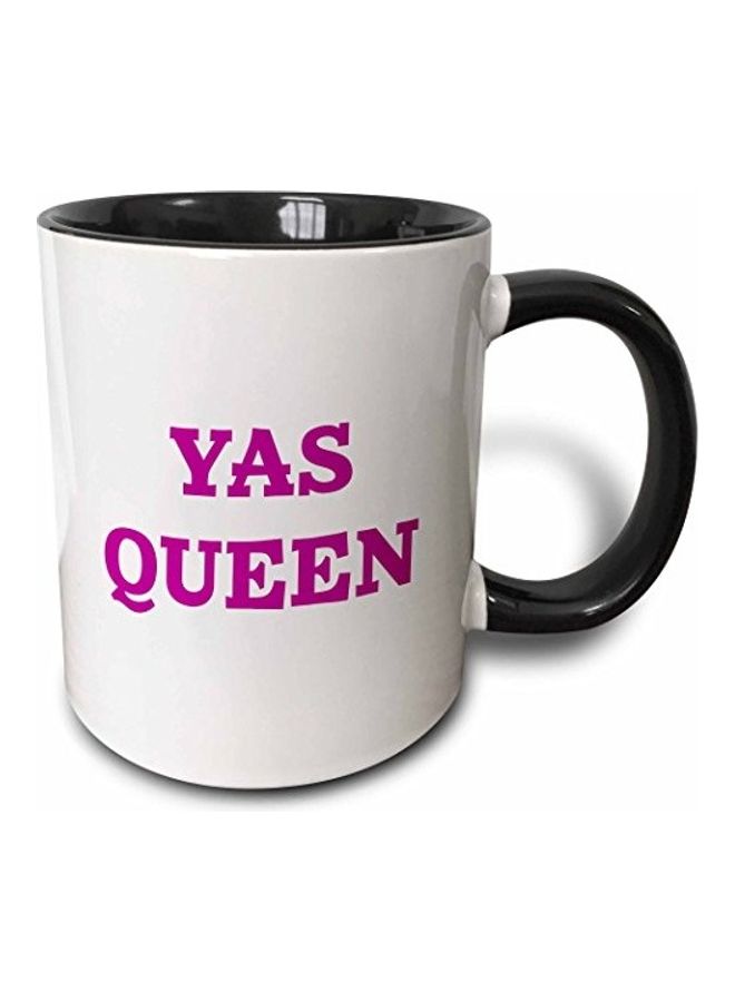 3Dروز مج قهوة بطبعة رسمة ثلاثية الأبعاد أسود/ أبيض/ بنفسجي