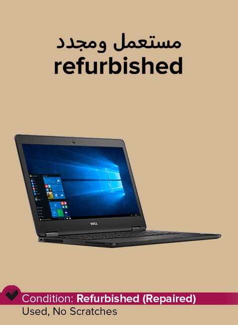 Refurbished - Latitude E7470 With 14-Inch Display,Intel Core i5 Processor/6th Gen/8GB RAM/256GB SSD/Intel Integrated Shared Graphics English/Arabic black