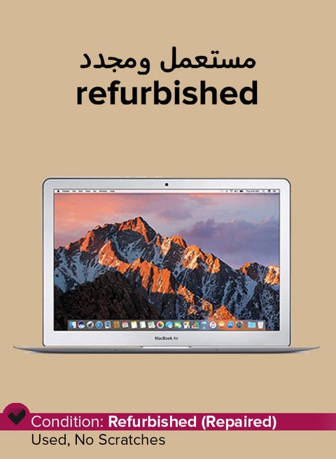Refurbished - Macbook Air A1466A (2017) With 13-Inch Display, Intel Core i5 Processor/5th Gen/8GB RAM/256GB SSD Storage/Intel HD Graphics silver English/Arabic silver