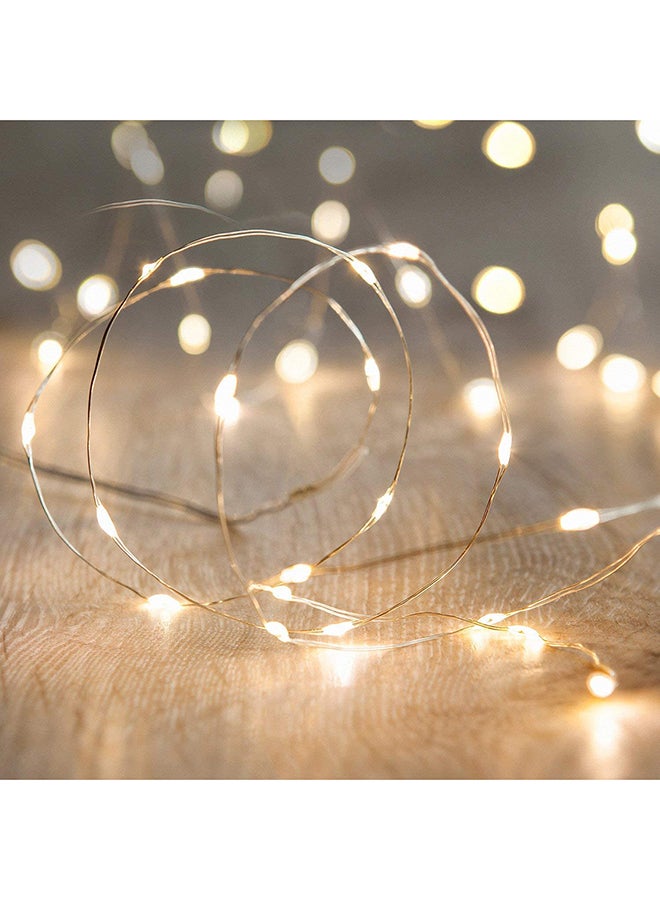 شريط إضاءة بسلك نحاسي وبتصميم خيالي، مكون من 100 مصباح LED أصفر 100سم - Image 2