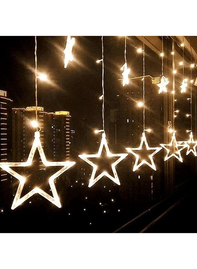 شريط إضاءة مكون من 12 مصباح LED على شكل نجوم أصفر 2متر - Image 2