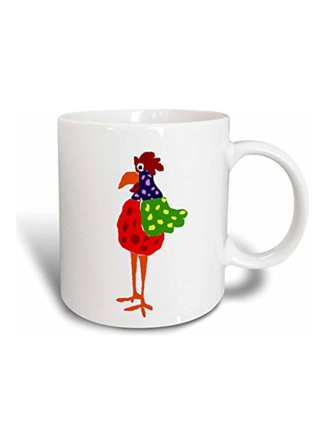 3Dروز مج من السيراميك بطبعة ديك ملون غير تقليدي متعدد الألوان - Image 1