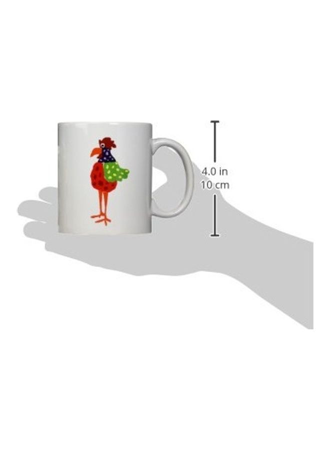 3Dروز مج من السيراميك بطبعة ديك ملون غير تقليدي متعدد الألوان - Image 2