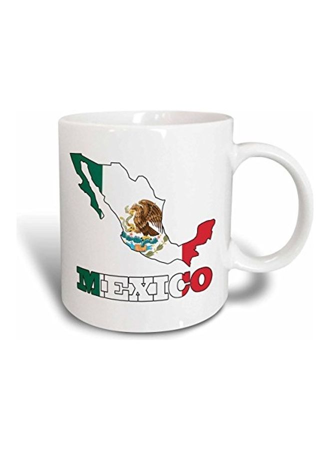 3Dروز قدح سيراميك بتصميم علم مكسيكي متعدد الألوان