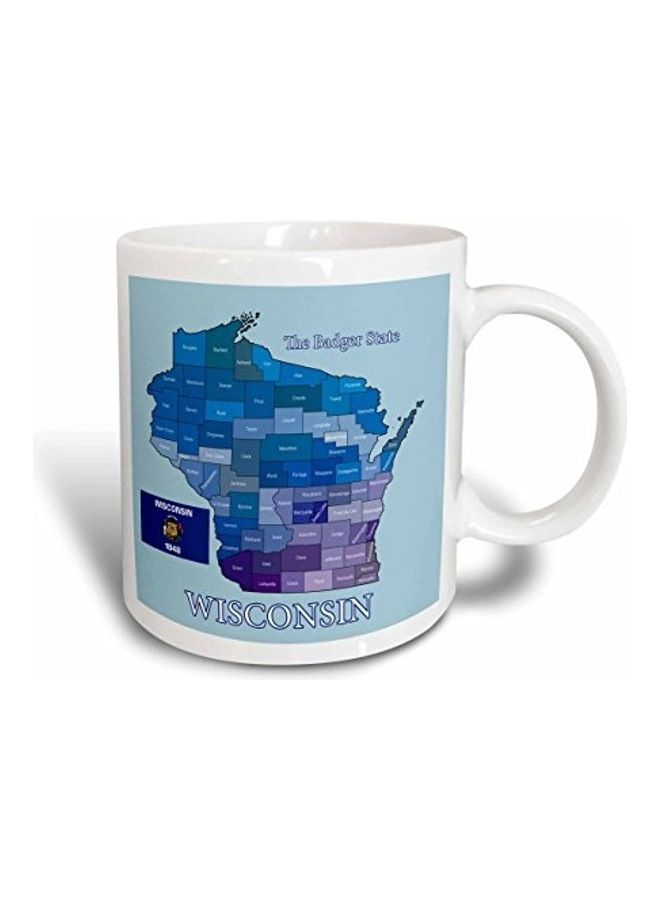 3DROSE Flag And County Map Printed Mug Multicolour