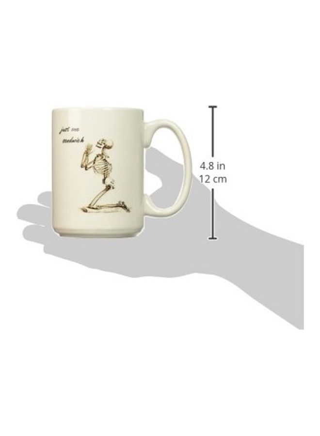 3Dروز مج قهوة من السيراميك بطبعة هيكل عظمي أبيض/ أسود - Image 2