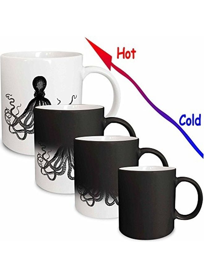 3Dروز مج بطبعة نجم البحر يتغير لونه عند تعرضه للحرارة أبيض/أسود/رمادي - Image 2