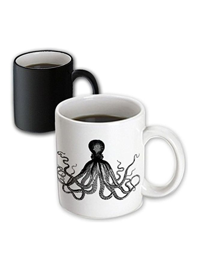 3Dروز مج بطبعة نجم البحر يتغير لونه عند تعرضه للحرارة أبيض/أسود/رمادي - Image 3