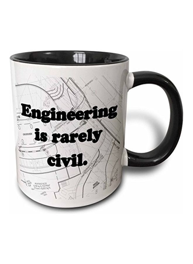 3DROSE 3D Painted Coffee Mug White/Black