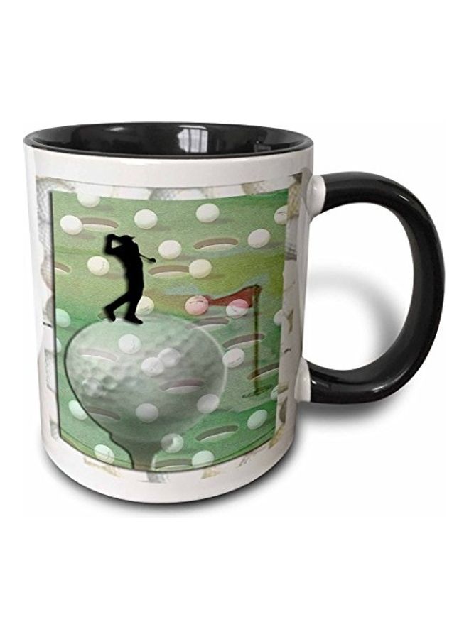 3DROSE Man on Golf Ball Two Tone Mug Multicolour