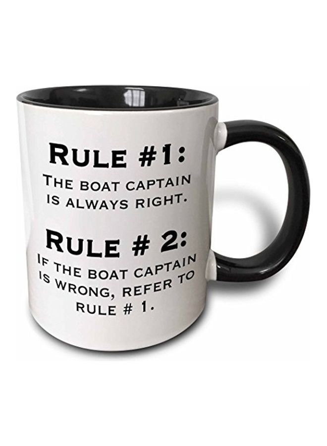 3Dروز مج من السيراميك بطبعة أسود/ أبيض