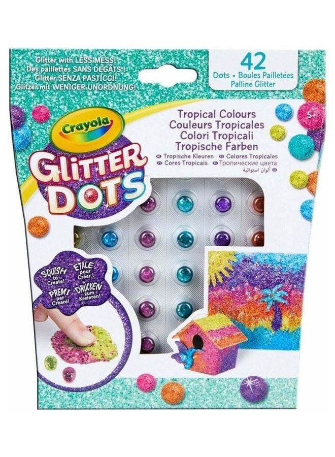 كرايولا حشوات لامعة جليتر دوتس بشكل نقاط من 42 قطعة متعدد الألوان