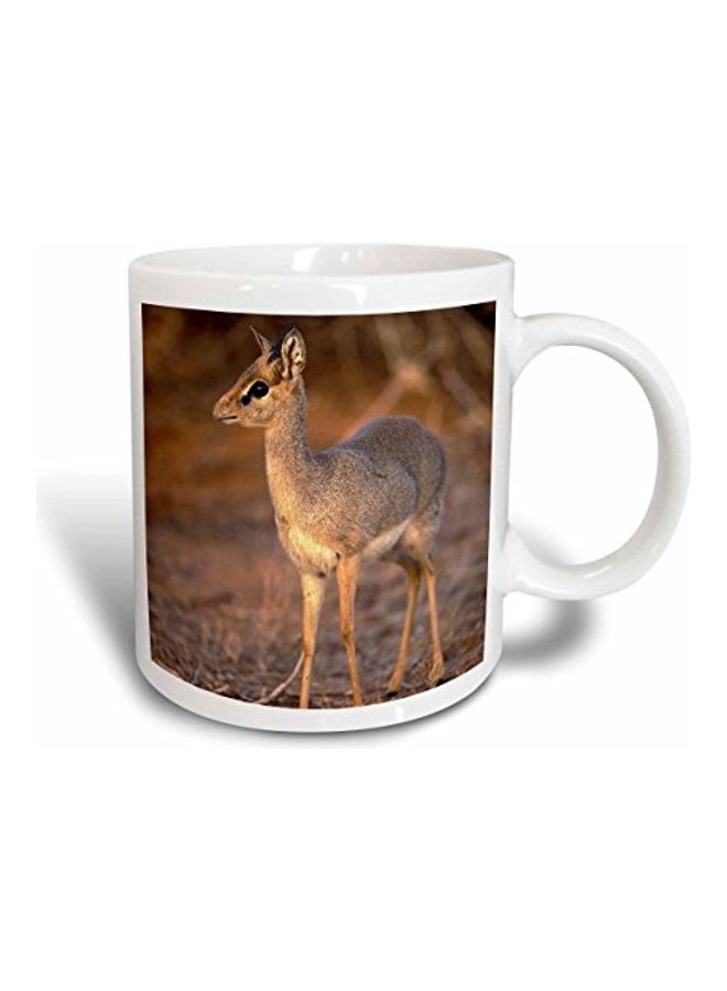 3DROSE High Gloss Finish Printed Ceramic Mug White/Brown