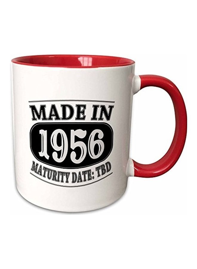 3Dروز مج بطبعة "Made In 1956 Maturity Date: TBD" أحمر 