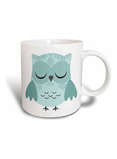 3DROSE Cute Blue Damask Owl Ceramic Mug Multicolour  - Image 1