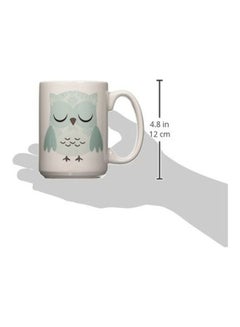 3DROSE Cute Blue Damask Owl Ceramic Mug Multicolour  - Image 2