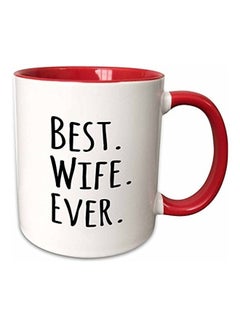 3DROSE Best Wife Ever Printed Coffee Mug Red/White 