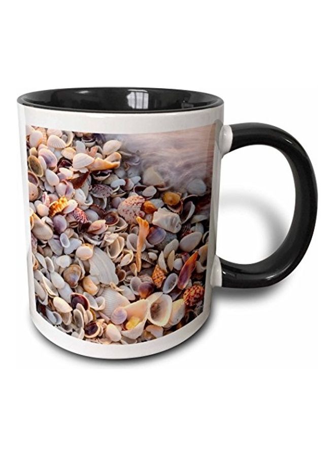 3Dروز مج قهوة بطبعة صدف البحر. متعدد الألوان