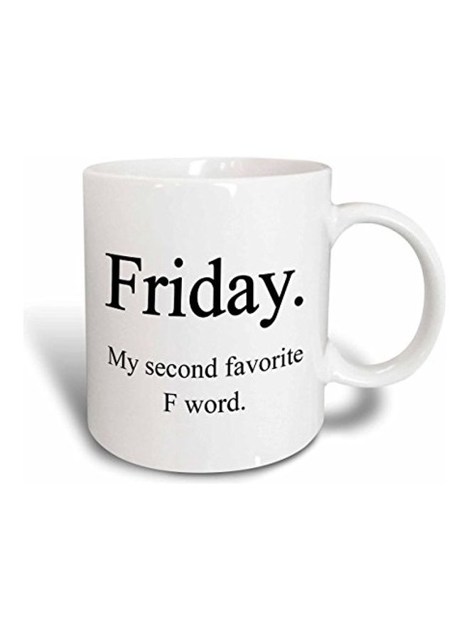 3Dروز مج من السيراميك بطبعة أبيض