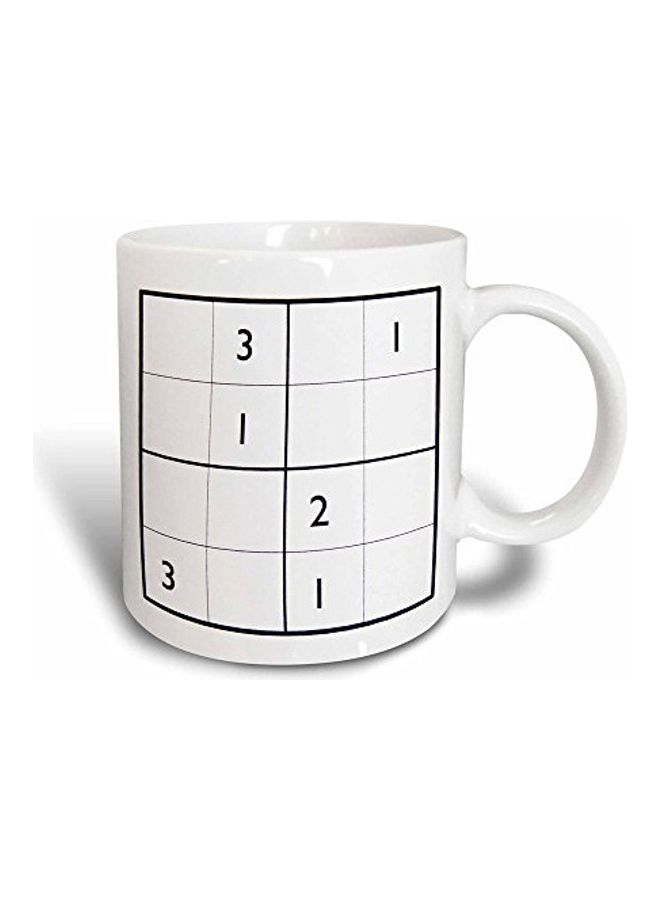 3Dروز مج سحري بطبعة سودوكو أبيض/ أسود - Image 1