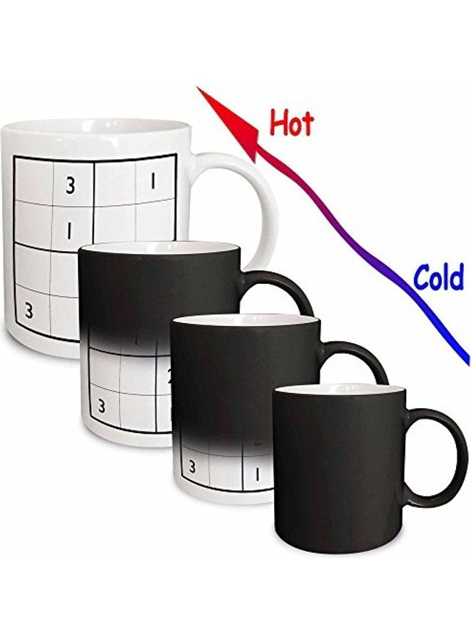 3Dروز مج سحري بطبعة سودوكو أبيض/ أسود - Image 2