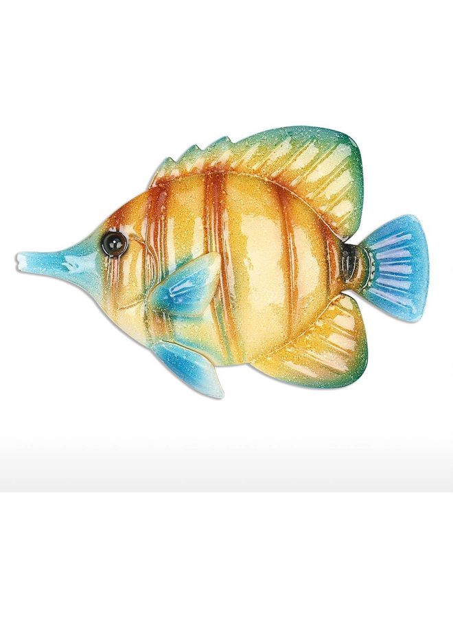 TOOARTS Tropical Fish Wall Hanging Ornament Brown/Beige/Blue  - Image 1