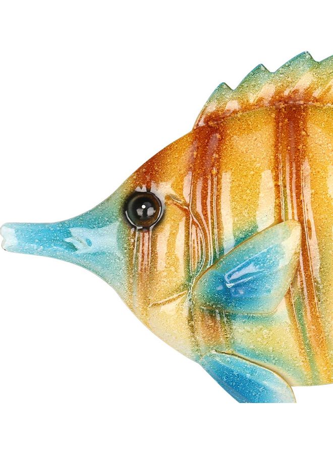 TOOARTS Tropical Fish Wall Hanging Ornament Brown/Beige/Blue  - Image 3