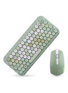 Cordless Mechanical Keyboard With Mouse Green/White