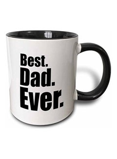3DROSE Best Dad Ever Printed Coffee Mug White/Black 